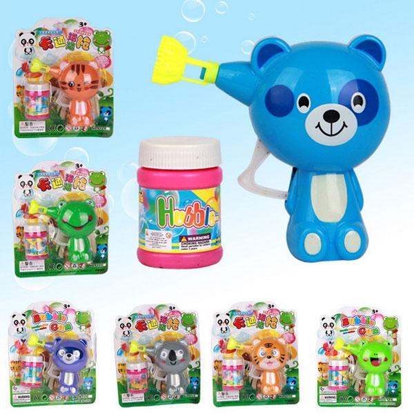 Cute Creative Animal Style Cartoon Automatic Colorful Soap Bubble Gun Random Color & Pattern