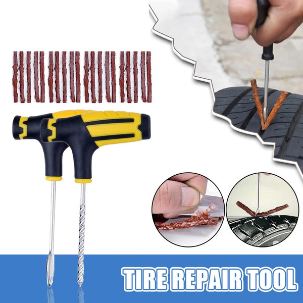 12PCS Car tire repair tool quick repair with rubber strip tire puncture stud plug set car motorcycle tire repair tools accessories