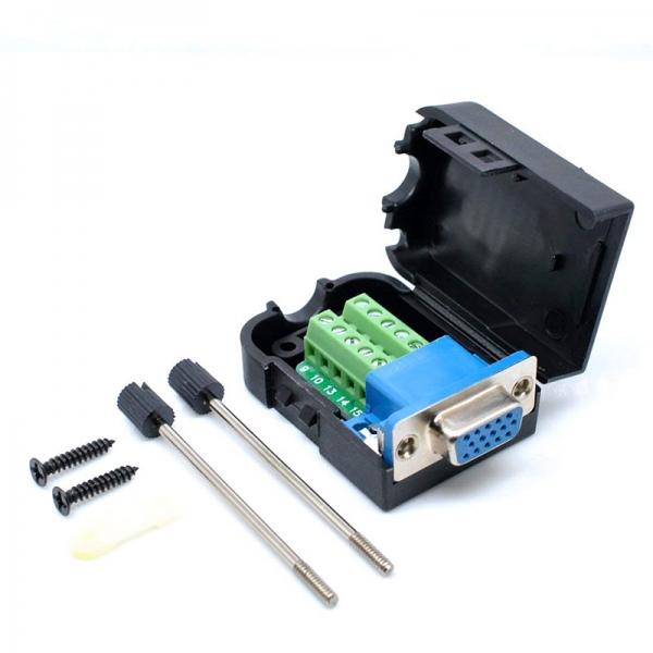 DB15 3+9 D-SUB VGA Female 3Row 15Pin Connector Adaptor Screw Terminal Breakout Board Free Welding