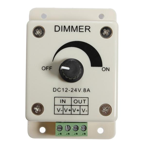 DC 12-24V 8A 1 Channel LED Light Bulb Dimmer Controller - White Light