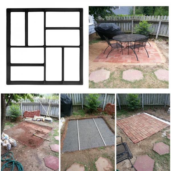 DIY Walk Maker Concrete Stepping Stone Mold Garden Pavement Square Mold 40*40cm