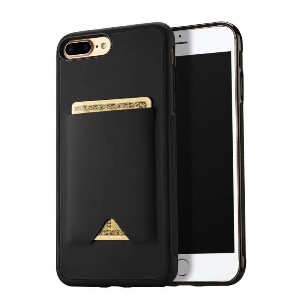 DUX DUCIS TPU & PU Leather Card Slot Back Cover Case for iPhone 8/7 Plus Black