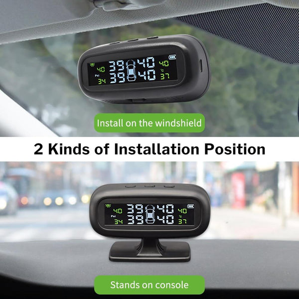 TPMS Solar Tire Pressure Sensor Monitoring System Tyre External Internal Sensors Car TMPS
