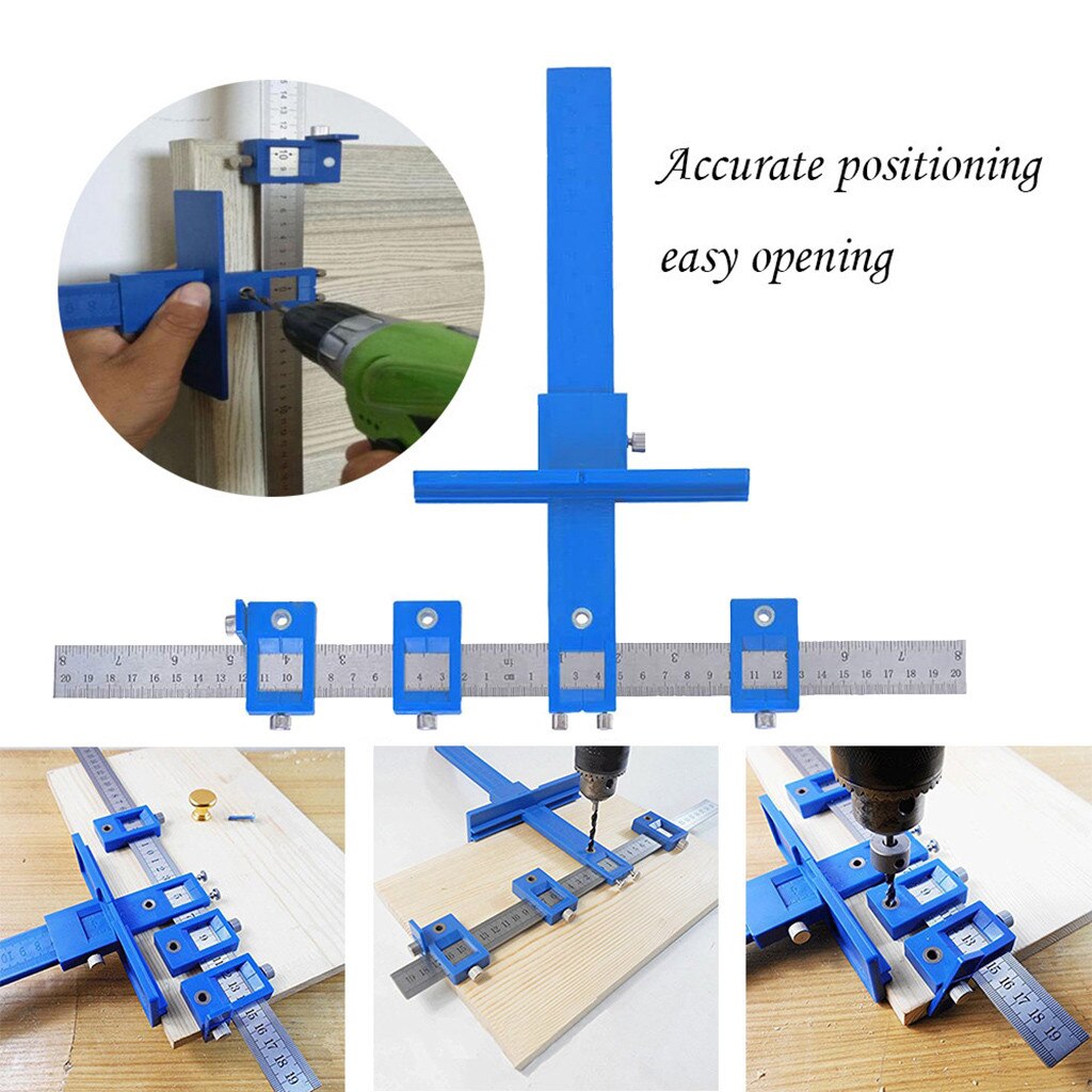 Detachable Handle Positioning Punch Center Drill Bit Guide Sleeve Adjustable Locator Home Woodworking Tools For Doors Cabinets