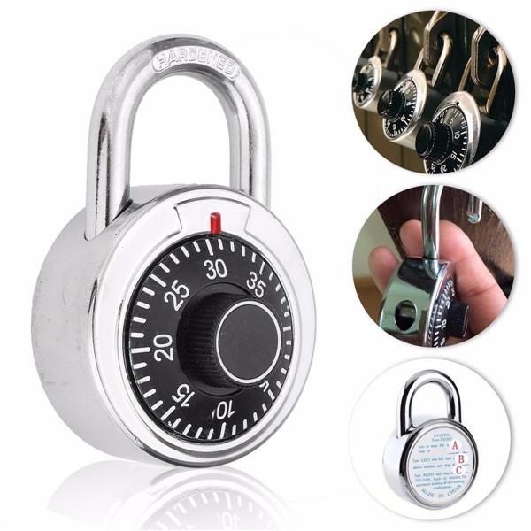 Digit Shackle Dial Combination Padlock Luggage Suitcase Code Password Lock Silver