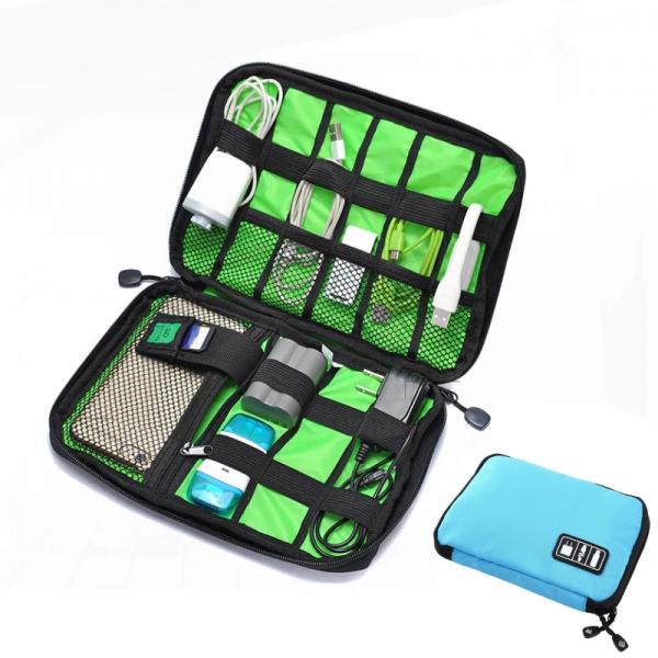 Digital Accessories Storage Pouch Travel Organizer Data Bag - Sky Blue - stringsmall