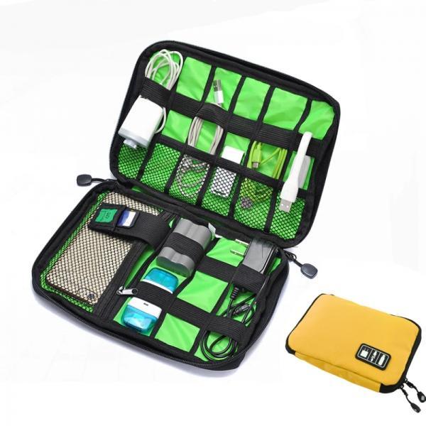 Digital Accessories Storage Pouch Travel Organizer Data Bag - Yellow - stringsmall