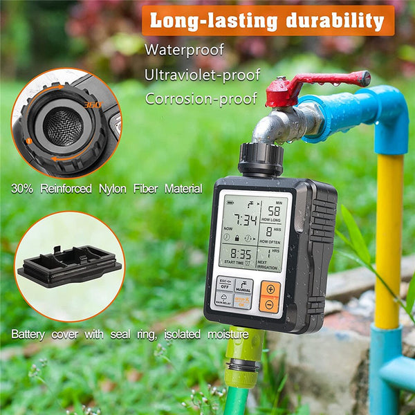 Digital Irrigation Timer Sprinkler Timer Programmable Water Timer for Watering Garden Outdoor Hose Faucet Yard Lawn