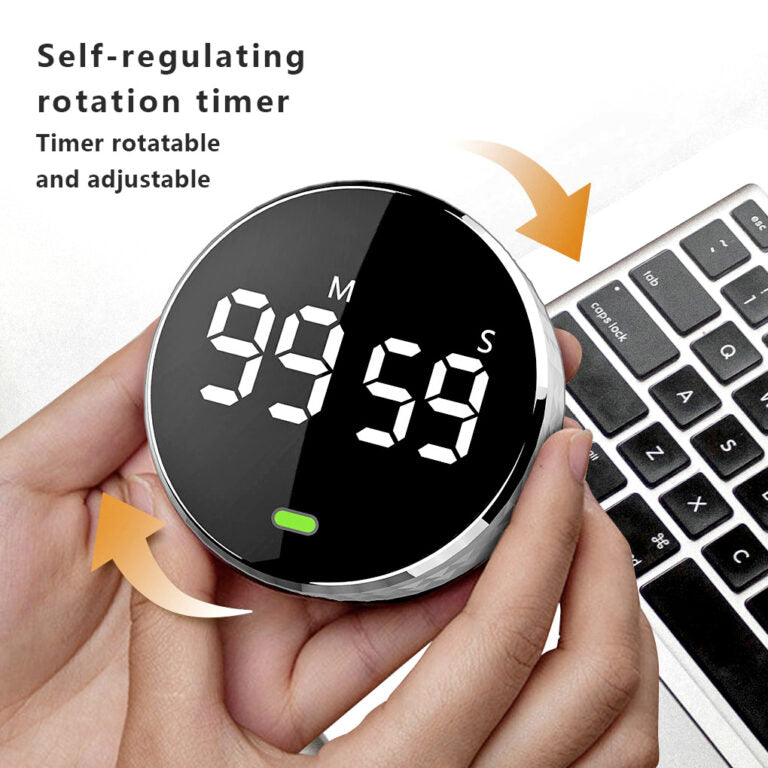 Magnetic Kitchen Timer Rotary Digital Timer Manual Countdown Alarm Clo ...