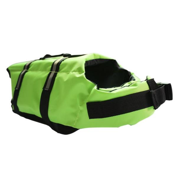 Dog Safety Swimsuit Jacket Vest with Reflective Stripes - Green & Size M