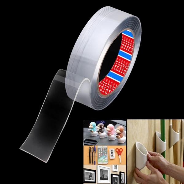 Nano Magic Tape Traceless Washable Double Sided Adhesive Tape for Home / Car -  3cm x 1m / 1.2in x 3.3ft - Transparent