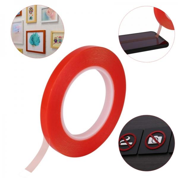 Nano Magic Tape Traceless Double Sided Multi-use Strong Adhesive Tape Anti-Slip Gel Pads for Home / Car - Red