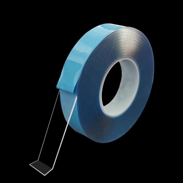 Traceless Washable Double Sided Adhesive Tape, Reusable Anti-Slip Nano Magic Tape for Home / Car 3cm x 5m / 1.2in x 16ft - Blue