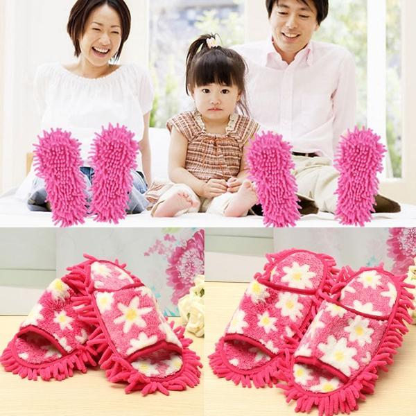 Dusting Dust Mop Broom Cleaning Slippers Lazy Shoes Room Floor Cleaner Random Color - stringsmall