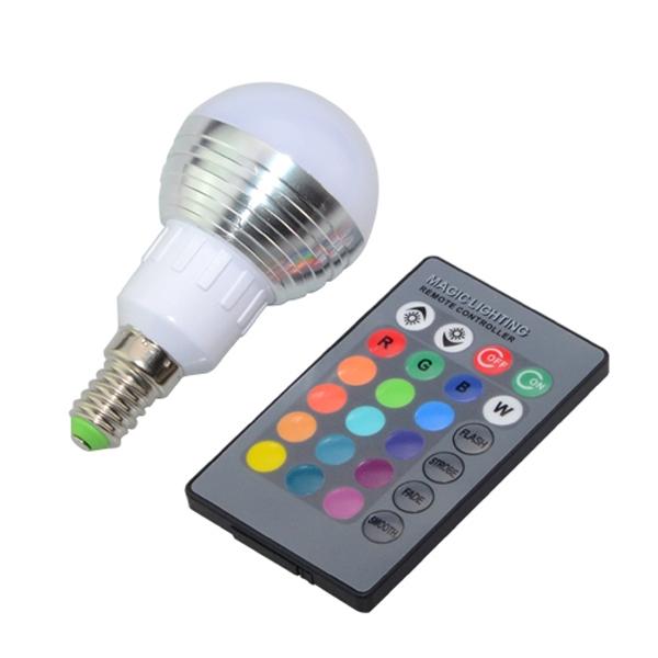 E14 3W RGB Dimmable LED 16 Colors Magic Light Bulb Remote Control