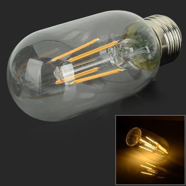 E27 4W 4 LED Filament Bulb 380LM 3000K Warm White Light AC 85-265V