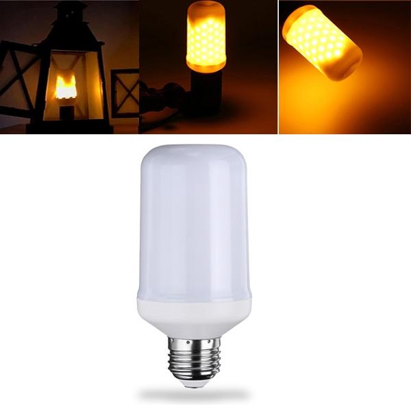 E27 5W Three Modes Yellow SMD2835 99LEDs Flame Light Bulb for Decoration AC220V