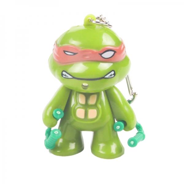 LED Lighting Sound Cartoon Turtle Key Chain Orange Michelangelo