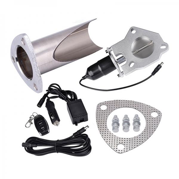 3inch Cutout Stainless Steel Exhaust Cut Out Header Be Cut Pipe Electric Valve Exhaust Tip Muffler Kit