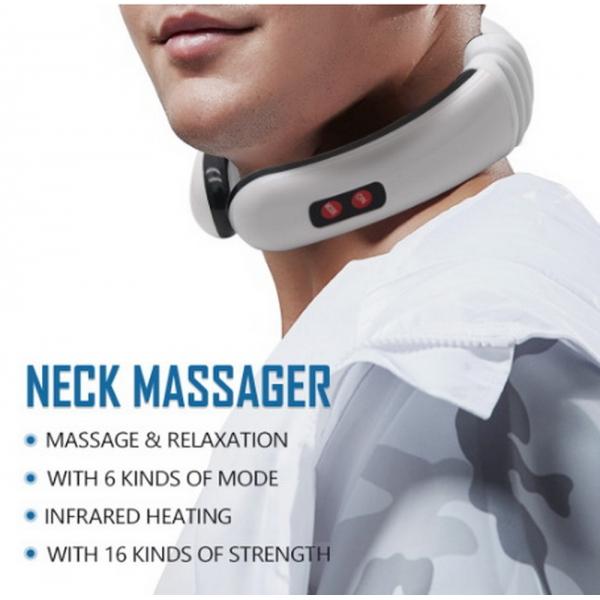 Electric Pulse Back and Neck Massager Far Infrared Heating Pain Relief Tool Health Care Relaxation-Charging Type without Remote Control