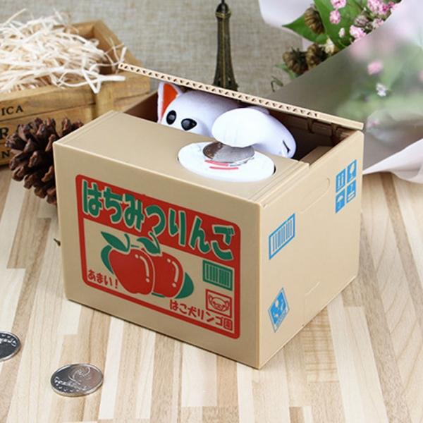 Electric Voice Coin Piggy Bank Saving Money Box Novelty Toy Apple Pattern