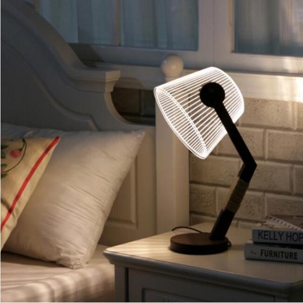 LED Reading Lamp 3D Desk Light Adjustable w/ Lampshade 006 EU Plug