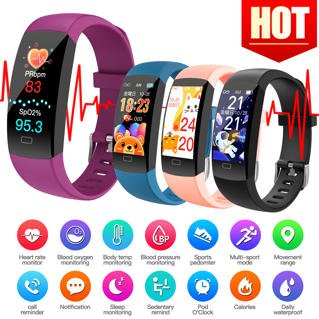 F64T Smart Watch Heart Rate Body Temperature Blood Oxygen IP68 Waterproof Swim Watch DIY Dial Custom PK Mi Band5 for Android IOS