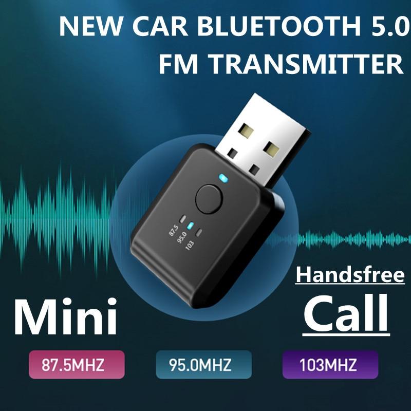 FM Transmitter Car Bluetooth 5.1 Receiver Handsfree Call Mini USB Bluetooth Car Kit Auto Wireless Audio Car Adapter Accessories