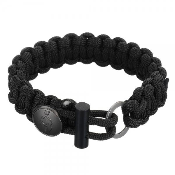 3-in-1 Outdoor Military-Spec Parachute Rope Bracelet - Black