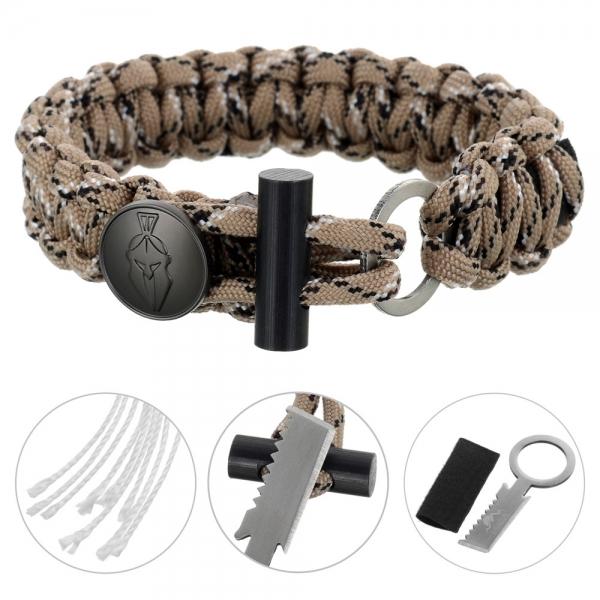 3-in-1 Outdoor Military-Spec Parachute Rope Bracelet - Desert Camouflage