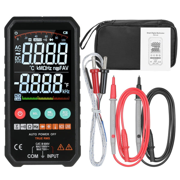 FY107C/FY107B 6000counts Digital Multimeter Ture RMS AC DC NCV Transistor Capacitor Temperature Voltage Smart Meter