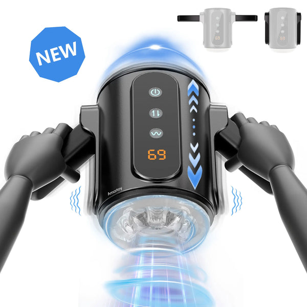 Foldable Handles Male Masturbator Thrusting Vibration Blowjob