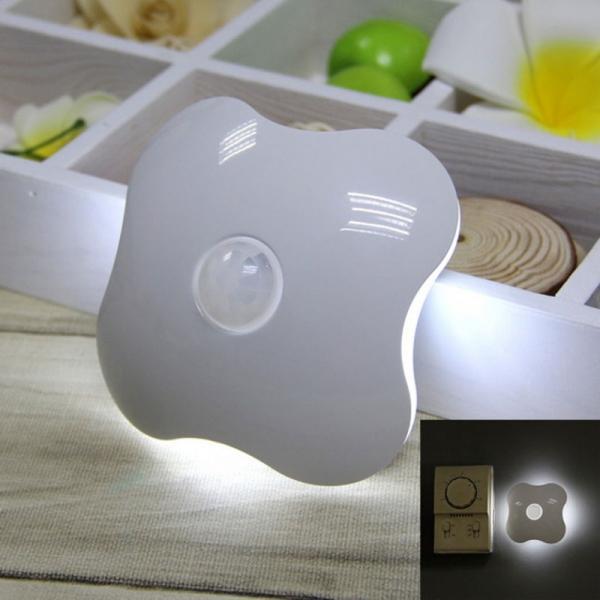 Four-leaf Clover Style 6 LED White Light Human Body Induction Wardrobe Light Night Light (3xAAA) - stringsmall