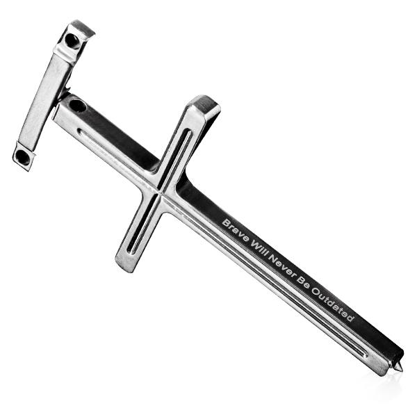 Free Soldier Cross Titanium Alloy Self Defense Protection Pray Necklace Brave Heart Type