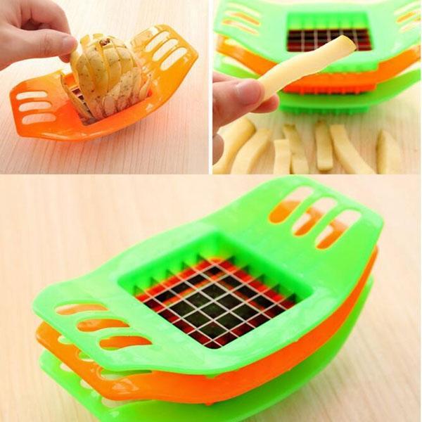 French Fries Potato Chip Slicer Fruit Vegetable Chopper Cutter Tool Random Delivery - stringsmall