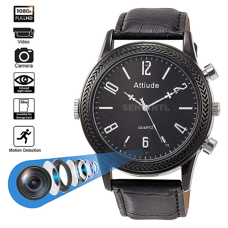 Full HD 1080P Video Recorder Mini Camera Watch with Cameras IR Night Vision Motion Detection Wireless Micro Camcorder Action Cam  with 32GB Card