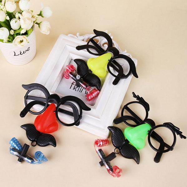 Funny Glasses with Big Nose And Mustache Clown Toy Random Color
