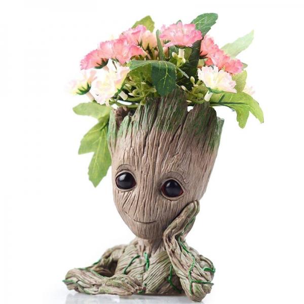 Garden Baby Groot Flower Pot Vase Pen Pot Action Figures Toy Model Groot Hero Guardians Of The Galaxy Handicraft Figurine
