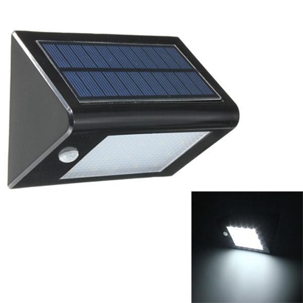 Garden Solar PIR Infrared Induction 20-LED White Lamp Superbright Courtyard Wall Light Black