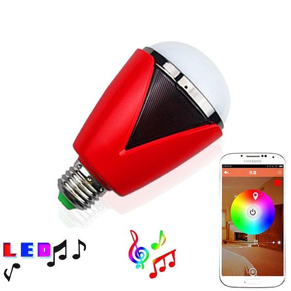 H1007 Bluetooth 4.0 App Remote Control Intelligent Timer Smart Speaker 16 Million Color RGB Light Bulb Red