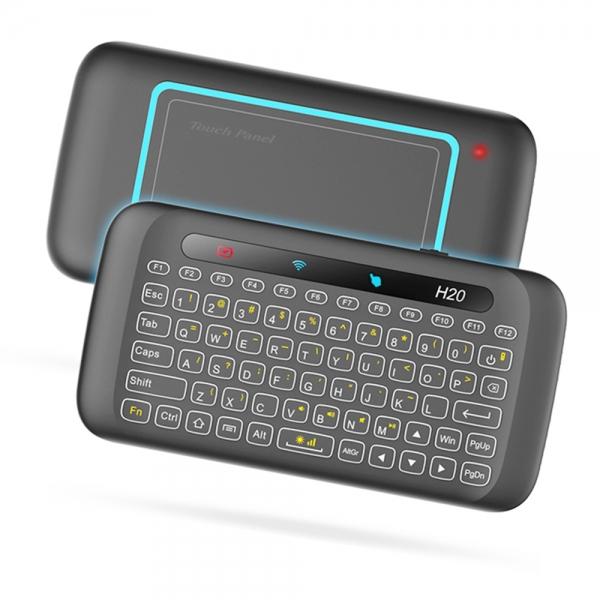 H20 2.4GHz Wireless Mini Keyboard Backlight Multi-touch Touchpad Air mouse With 280mAh Battery for PC Smart TV Box