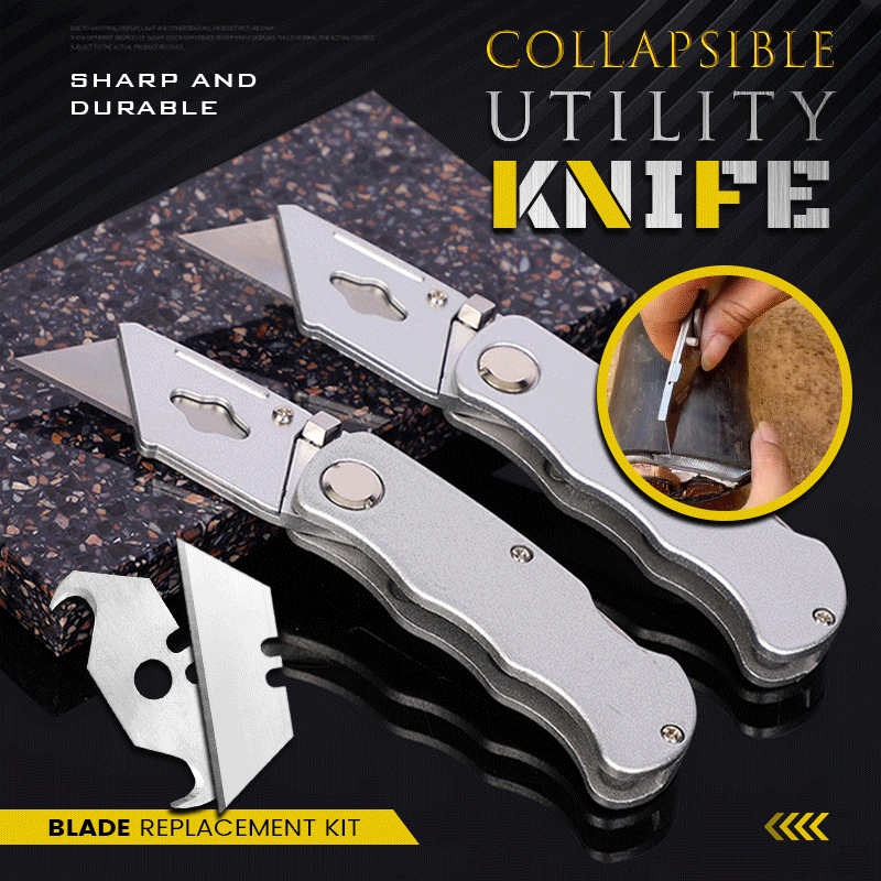 Folding Alloy Utility Knife with 25pcs Blades Set Cutter Quick Change Blade