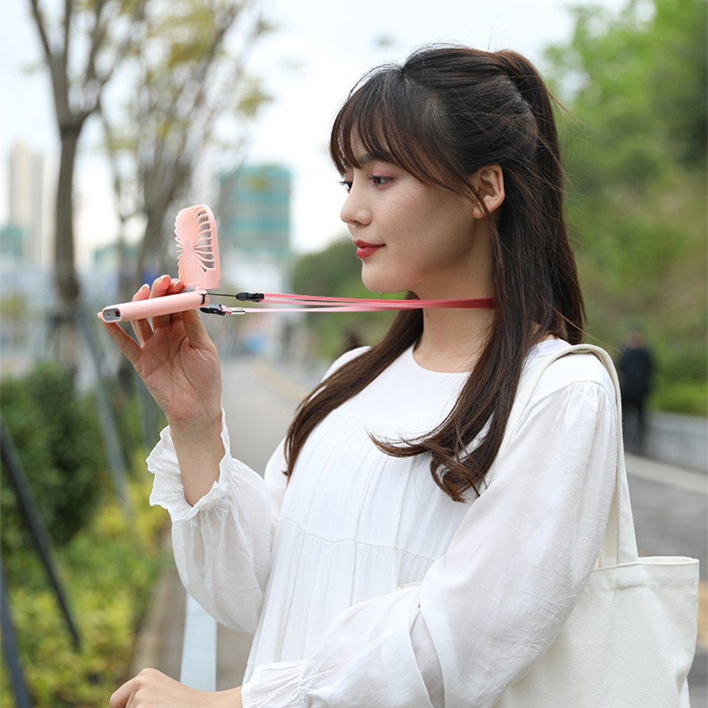 Usb Fan Portable Hanging Neck Fan Folding Fans Charging Treasure Fan Mini Portable Mini Usb Fans Hand Held Desk Air Cooler