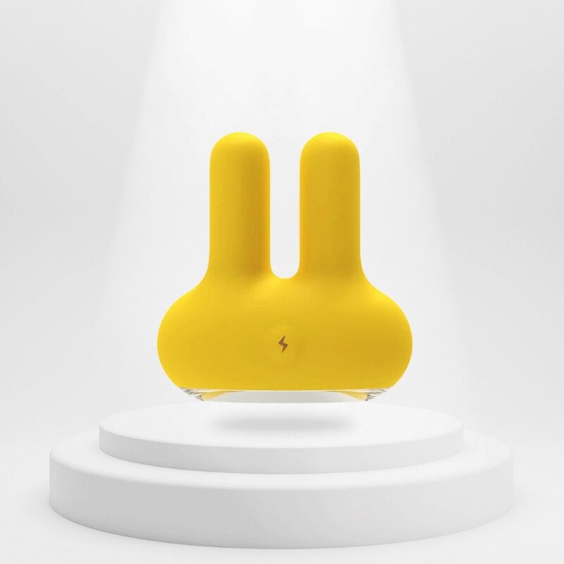 Leten® Little Yellow Rabbit-shaped Double Shock Vibrating Egg Female Stimulation Massager USB Rechargeable Adult Sex Fun Toy
