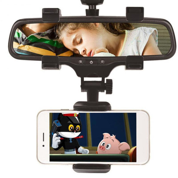 Car Rearview Mirro Phone Holder 360 Degree Rotation Mobile Phone Holder Car DVR Holder Navigation Bracket Multipurpose Fixed Bracket