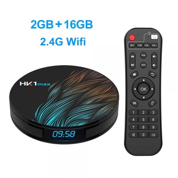 HK1 Max 1080p 4K Wifi Smart TV Box Android 9.0 Netflix Set Top Box Media Player EU Plug - 2GB + 16GB