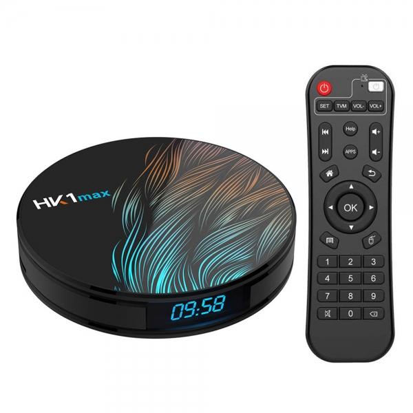 HK1 Max 1080p 4K Wifi Smart TV Box Android 9.0 Netflix Set Top Box Media Player US Plug - 4GB + 32GB