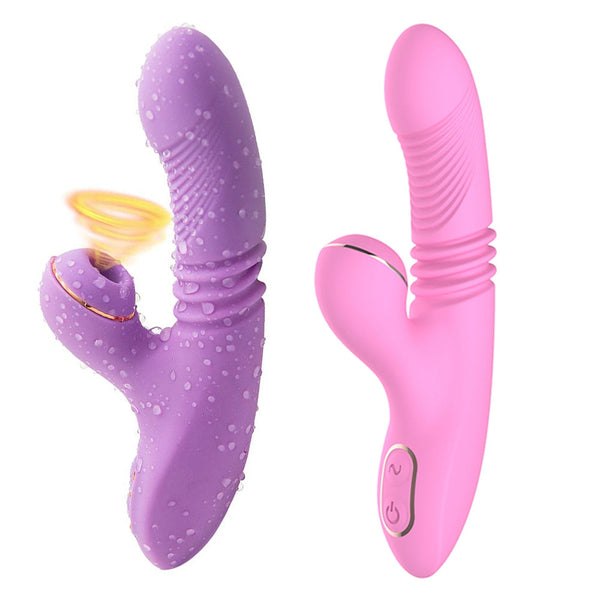 2 In 1 Vibrators for Women Point G Clitoris Sextoy Female Phalos Womanizer Clitoris Suction Clit Sucker Nipple Vibrator
