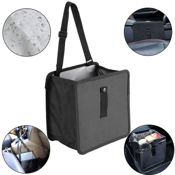 Car Trash Bin Car Garbage Can Portable Waterproof Litter Hanging Seat Trash Bin Hanging Car Trash Can