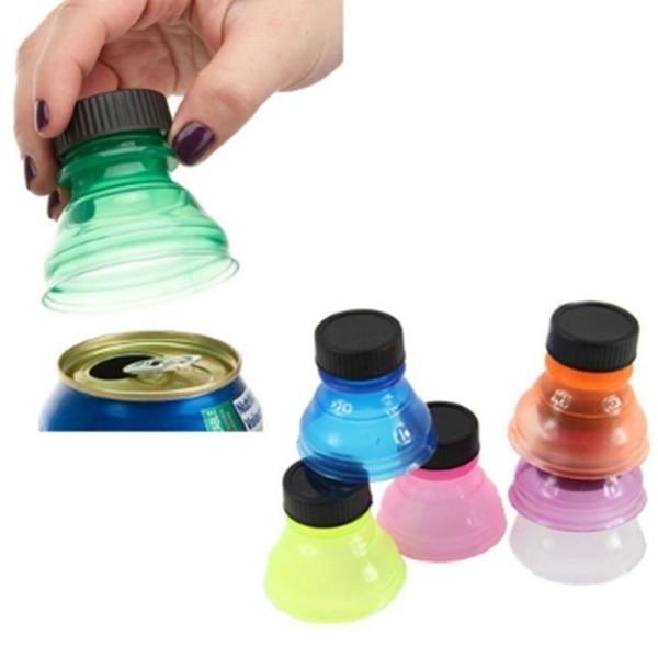 3Pcs/6Pcs Reusable Leakproof Caps Soda Drink Beverage Saver Zip-top Can Cover Lid Bottle Stopper Dropshipping outdoor drink beverage Random Color